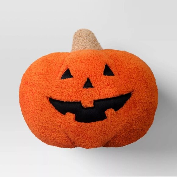 Shearling Pumpkin Halloween Throw Pillow Orange - Hyde & Eek Target 2024 - Picture 1 of 6